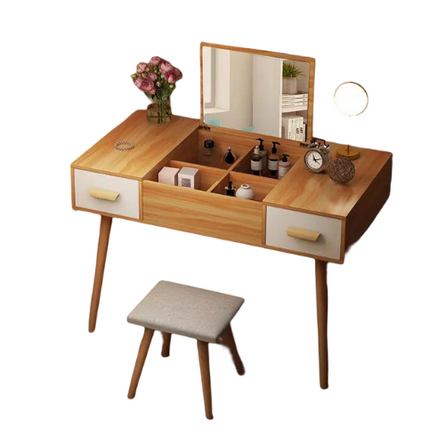 Bedroom makeup mirrored vanity dressing table