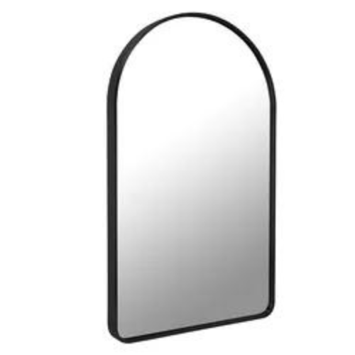 Arch shaped decorative metal frame wall mirror
